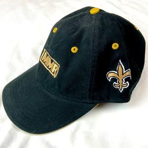Authentic Headwear “the COZY” cotton ball cap Saints fleur-de-lis black and gold